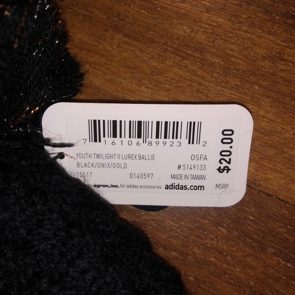 NWT Adidas youth twilight II Lurex Ballie Beanie - Picture 3 of 3